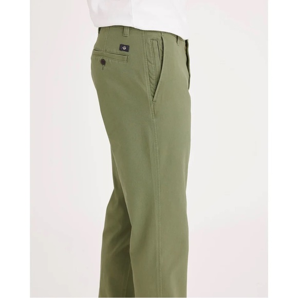DOCKERS Chino Slim Fit 360 FLEX Khaki Army Green 5 Pkts Zip NWT 36x32 - Picture 2 of 8